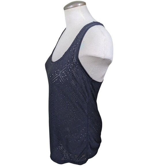 Old Navy Active Womens M Tank Top Black Perforated Pullover Athletic Sleeveless - Picture 3 of 7